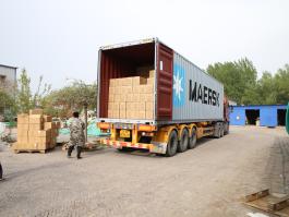 Newish glass company loading container